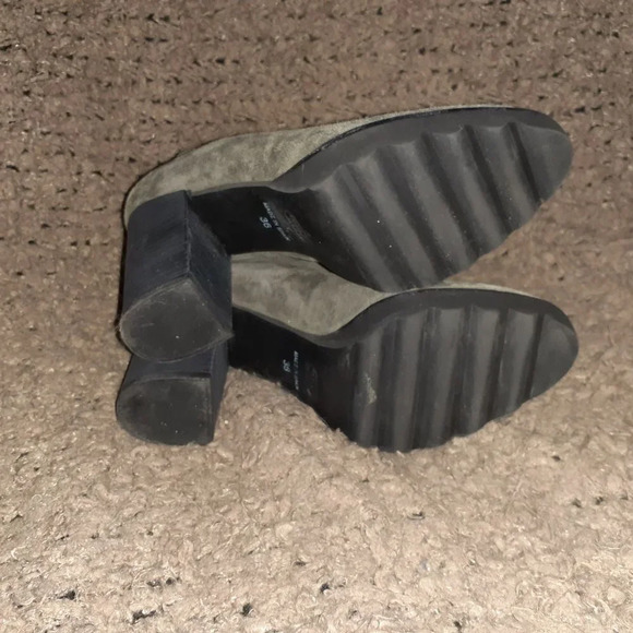 SAPENA SPAIN-Greenish/Gray-Soft Suede Tie Slouchy Booties-Sz 36-Excellent - Picture 7 of 7